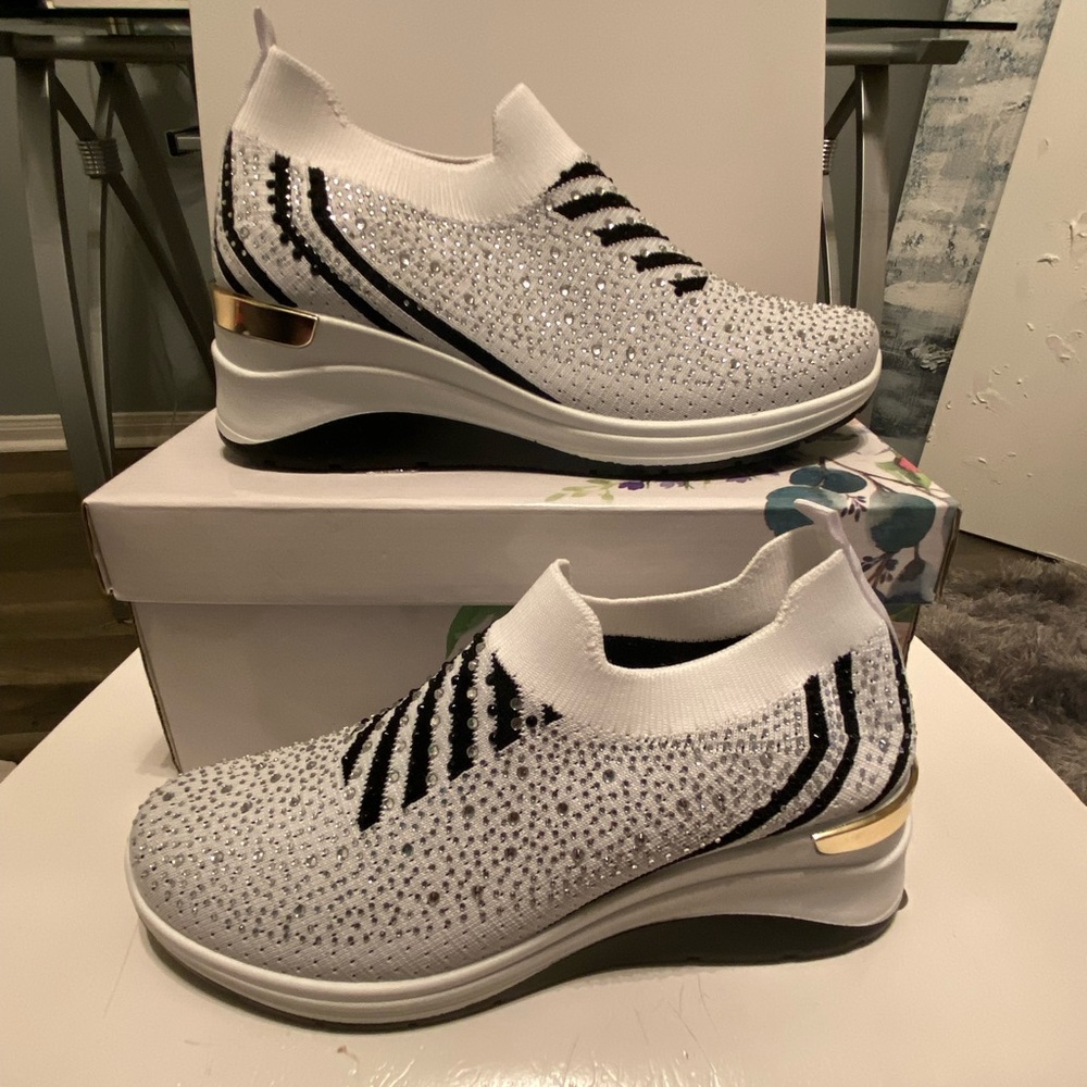 Sparkly Wedged Sneakers